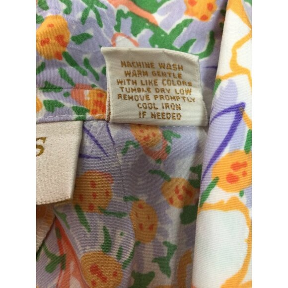 Vintage Victoria Secret womens top M sleeveless floral button front gold label - Picture 5 of 5